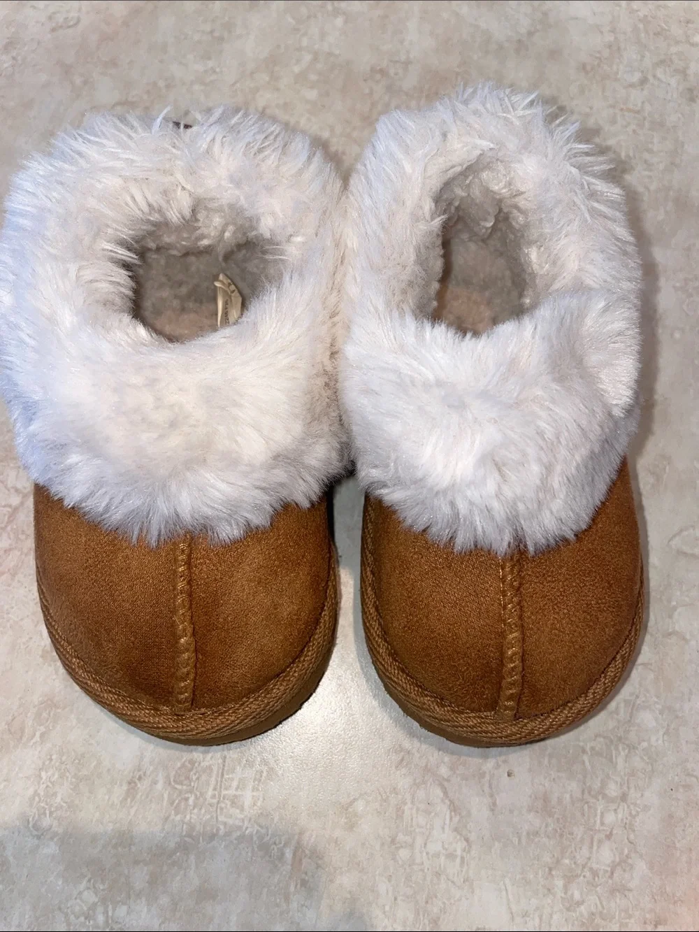 Pink Slip-On Clogs with Brown Faux-Fur Lined Slippers